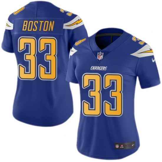 Nike Chargers #33 Tre Boston Electric Blue Womens Stitched NFL Limited Rush Jersey